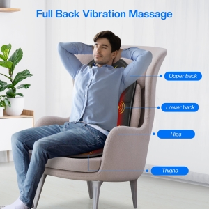 Portable massage chair pad with ergonomic back support – multi-use massage pad for chairs to ease back tension and promote relaxation