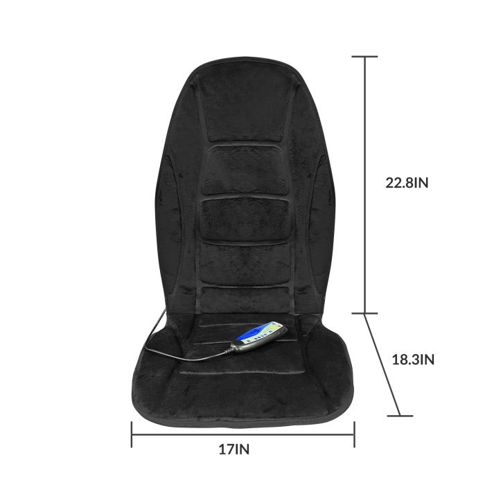 Chair back massager with integrated back massager heating pad for targeted relief