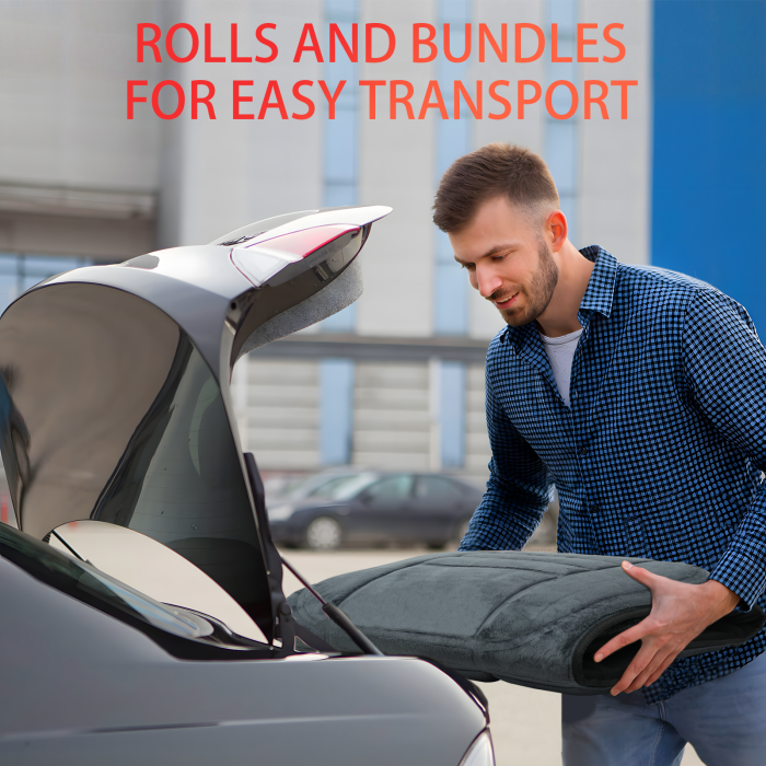 Massage mat for bed with full-body coverage; Full body massage mat with multiple intensity levels; Heated massage mat for deep muscle relaxation and pain relief.
