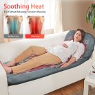 Massage mat for bed with full-body coverage; Full body massage mat with multiple intensity levels; Heated massage mat for deep muscle relaxation and pain relief.