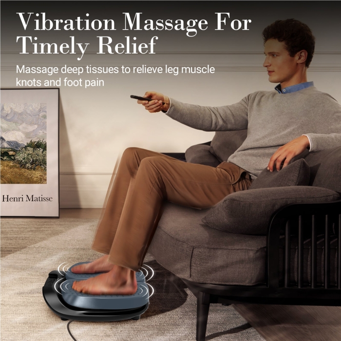 Foot vibrating massager with heating function and remote control for easy operation