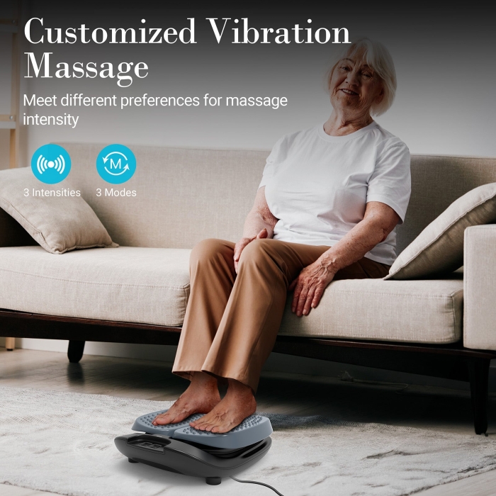 Foot vibrating massager with heating function and remote control for easy operation