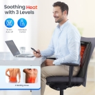 Shiatsu back massager with heating function and pads – addresses back tension; back pain after massage may relate to usage intensity