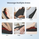 Shiatsu back massager with heating function and pads – addresses back tension; back pain after massage may relate to usage intensity
