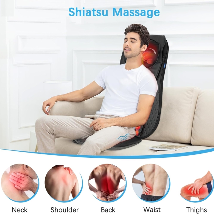 Auto seat massager with multiple modes for in-car muscle relief