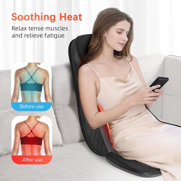 Auto seat massager with multiple modes for in-car muscle relief