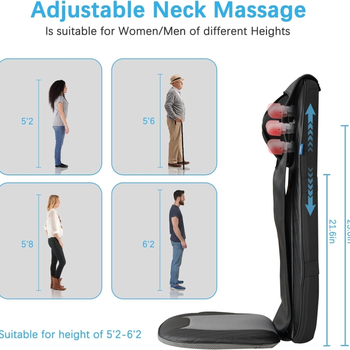 Auto seat massager with multiple modes for in-car muscle relief
