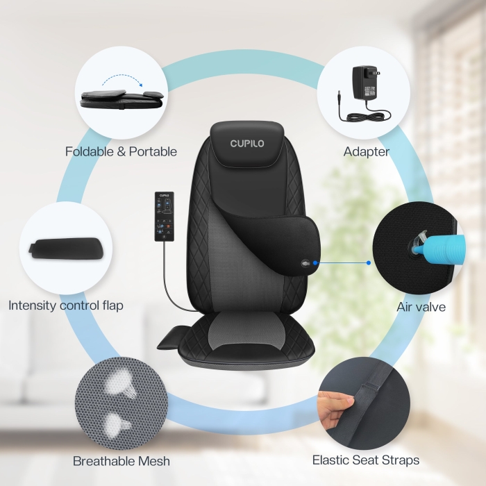 Shiatsu back massager with heating pad – perfect as a back massager for chairs
