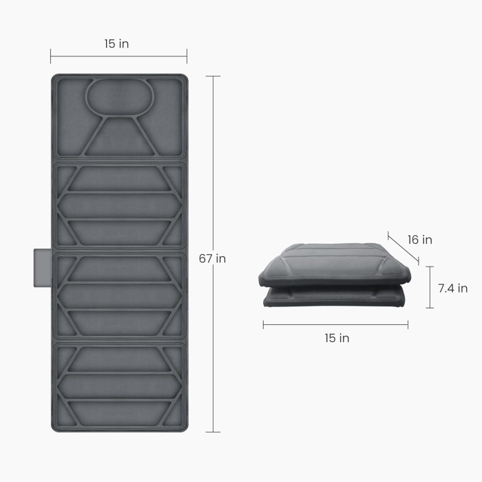 Full body massage mat for complete relaxation; Shiatsu massage mat with deep-tissue kneading nodes; Thai-style stretch massage mat for muscle relief.