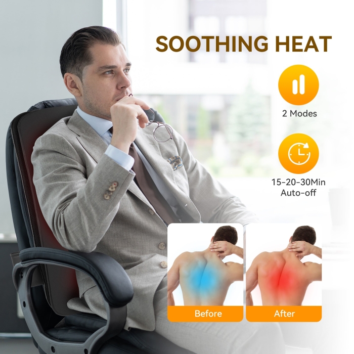 Kneading massage chair back massager for deep muscle relief