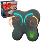 Neck pillow with massage for tension relief; Heated neck massager pillow with soothing warmth; Shiatsu kneading nodes for deep muscle relaxation.