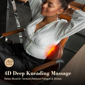 Bed massage pillow for full-body relaxation; Ergonomic back massage pillow with heat therapy; Portable shiatsu massager for spine and muscle relief.