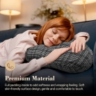 Massage pillow for neck and back relief; Bed massager pillow with soothing vibrations; Portable design for use anywhere.