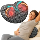 Massage pillow for neck and back relief; Bed massager pillow with soothing vibrations; Portable design for use anywhere.