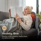 Massage pillow for neck and back relief; Bed massager pillow with soothing vibrations; Portable design for use anywhere.