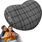 Massage pillow for neck and back relief; Bed massager pillow with soothing vibrations; Portable design for use anywhere.