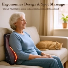 Chair back massager with integrated back massager heating pad for warmth and relief