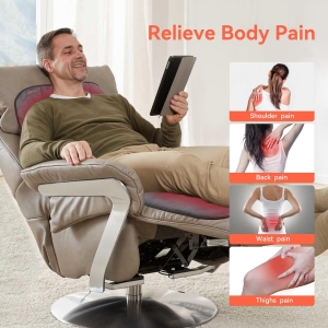 "Heat pads for back ache with safety protection, wearable heating pad while relaxing on sofa"