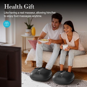 Heated Foot Massager with Shiatsu & Compression - FSA/HSA Eligible Foot Pain Relief for Neuropathy & Plantar Fasciitis, Remote Controlled Deep Kneading Massage - Fits Up to 13" (33cm) - Perfect Gift