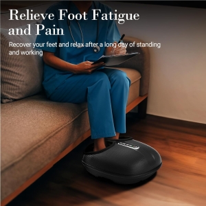 Heated foot massager designed for plantar fascia comfort with therapeutic warmth