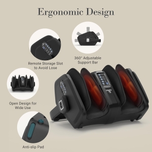 Heated Shiatsu Foot & Calf Massager - FSA/HSA Eligible Remote-Controlled Compression Massage for Neuropathy, Plantar Fasciitis & Circulation - Deep Kneading Foot Massage Machine