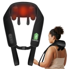 Shiatsu neck and shoulder massager with wireless/wired options for cord-free convenience; 4-hands neck massager featuring dual rotating nodes for deep muscle relief; Both include heat therapy and adjustable intensity settings.
