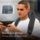 Auto Shiatsu massager with deep-kneading nodes; Wireless or wired Shiatsu neck and shoulder massager; Multi-directional rollers for full muscle relief.