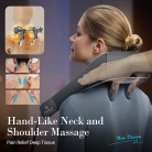 Auto Shiatsu massager with deep-kneading nodes; Wireless or wired Shiatsu neck and shoulder massager; Multi-directional rollers for full muscle relief.
