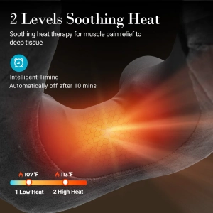 Neck pillow with massage for tension relief; Heated neck pillow massager with soothing warmth; Adjustable heat neck pillow for customized comfort.