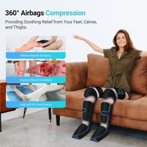 Heated Leg Massager with Air Compression - FSA/HSA Eligible for Improved Circulation & Pain Relief - Relieves Muscle Fatigue, Cramps, Swelling & Edema - Perfect Christmas Gift for Mom & Dad